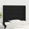 Image de vidaXL Hoofdbord met randen 103x16x118/128 cm stof zwart3119908