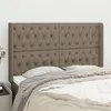 Image de vidaXL Hoofdbord met randen 163x16x118/128 cm stof taupe3119926