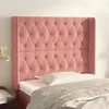 Image de vidaXL Hoofdbord met randen 93x16x118/128 cm fluweel roze3119957