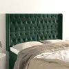 Image de vidaXL Hoofdbord met randen 147x16x118/128 cm fluweel donkergroen3119967