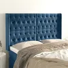 Image de vidaXL Hoofdbord met randen 147x16x118/128 cm fluweel donkerblauw3119968