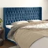 Image de vidaXL Hoofdbord met randen 183x16x118/128 cm fluweel donkerblauw3119980