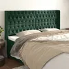 Image de vidaXL Hoofdbord met randen 203x16x118/128 cm fluweel donkergroen3119985