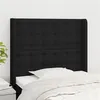 Image de vidaXL Hoofdbord met randen 83x16x118/128 cm stof zwart3119990
