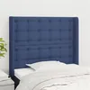 Image de vidaXL Hoofdbord met randen 93x16x118/128 cm stof blauw3120002
