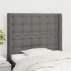 Image de vidaXL Hoofdbord met randen 103x16x118/128 cm stof donkergrijs3120005