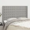Image de vidaXL Hoofdbord met randen 147x16x118/128 cm stof lichtgrijs3120012