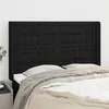Image de vidaXL Hoofdbord met randen 147x16x118/128 cm stof zwart3120014