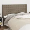 Image de vidaXL Hoofdbord met randen 163x16x118/128 cm stof taupe3120024