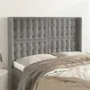 Image de vidaXL Hoofdbord met randen 147x16x118/128 cm fluweel lichtgrijs3120062