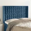 Image de vidaXL Hoofdbord met randen 147x16x118/128 cm fluweel donkerblauw3120066