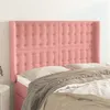 Image de vidaXL Hoofdbord met randen 147x16x118/128 cm fluweel roze3120067
