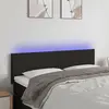 Image de Vidaxl Tête de lit avec LED, Noir, 144X5X78/88 cm, Tissu