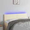 Image de vidaXL Tête de lit à LED Crème 144x5x78/88 cm Similicuir