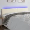 Image de vidaXL Tête de lit à LED Crème 200x5x78/88 cm Similicuir
