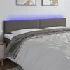 Image de vidaXL Hoofdbord LED 200x5x78/88 cm kunstleer grijs3121444