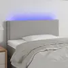 Image de Vidaxl Tête de lit avec LED, Gris clair, 100x5x78/88 cm, Tissu