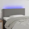 Image de Vidaxl Tête de lit avec LED, Gris Foncé, 100x5x78/88 cm, Tissu