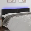 Image de Tête de lit à LED Noir 160x5x78 88 cm Velours