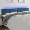 Image de vidaXL Hoofdbord LED 180x5x78/88 cm fluweel donkerblauw3121536