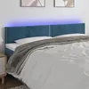 Image de vidaXL Hoofdbord LED 200x5x78/88 cm fluweel donkerblauw3121542