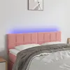 Image de vidaXL Hoofdbord LED 144x5x78/88 cm fluweel roze3121665