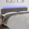 Image de Tête de lit à LED Gris foncé 160x5x78 88 cm Velours