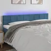 Image de vidaXL Hoofdbord LED 160x5x78/88 cm fluweel donkerblauw3121670