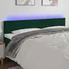 Image de Vidaxl Tête de lit avec LED, Vert foncé, 180x5x78/88 cm, Velours