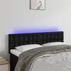 Image de Tête de lit avec LED noir 144x5x78 88 cm similicuir