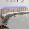 Image de vidaXL Hoofdbord LED 200x5x78/88 cm kunstleer cappuccinokleurig3121725