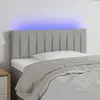 Image de Vidaxl Tête de lit avec LED, Gris clair, 90x5x78/88 cm, Tissu