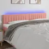 Image de Vidaxl Tête de lit avec LED, Rose, 180x5x78/88 cm, Velours