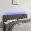 Image de Tête de lit à LED Gris foncé 160x7x78 88 cm Velours