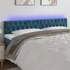 Image de vidaXL Hoofdbord LED 180x7x78/88 cm fluweel donkerblauw3122012