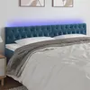 Image de vidaXL Hoofdbord LED 200x7x78/88 cm fluweel donkerblauw3122018