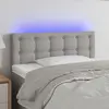 Image de Vidaxl Tête de lit avec LED, Gris clair, 90x5x78/88 cm, Tissu