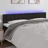 Image de Tête de lit à LED Noir 180x5x78 88 cm Tissu