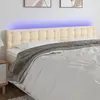Image de Vidaxl Tête de lit avec LED, Crème, 180x5x78/88 cm, Tissu