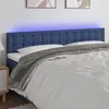 Image de vidaXL Hoofdbord LED 200x5x78/88 cm stof blauw3122074