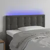 Image de Vidaxl Tête de lit avec LED, Gris foncé, 90x5x78/88 cm, Velours