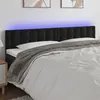 Image de Tête de lit à LED Noir 200x5x78 88 cm Velours