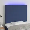 Image de vidaXL Hoofdbord LED 80x5x118/128 cm stof blauw3122124