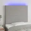Image de Vidaxl Tête de lit avec LED, Gris clair, 100x5x118/128 cm, Tissu