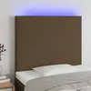 Image de Vidaxl Tête de lit avec LED Marron Foncé 100x5x118/128 cm Tissu