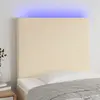Image de Vidaxl Tête de lit avec LED, Crème, 100x5x118/128 cm, Tissu