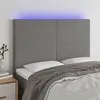 Image de vidaXL Hoofdbord LED 144x5x118/128 cm stof donkergrijs3122143