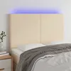 Image de vidaXL Hoofdbord LED 144x5x118/128 cm stof cràmekleurig3122147