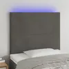Image de vidaXL Hoofdbord LED 80x5x118/128 cm fluweel donkergrijs3122175