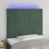 Image de vidaXL Hoofdbord LED 90x5x118/128 cm fluweel donkergroen3122183